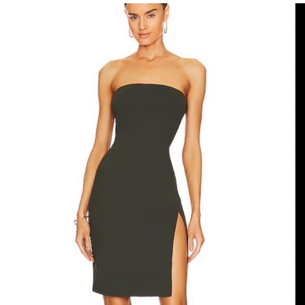 Susana Monaco Olive Green Strapless Dress